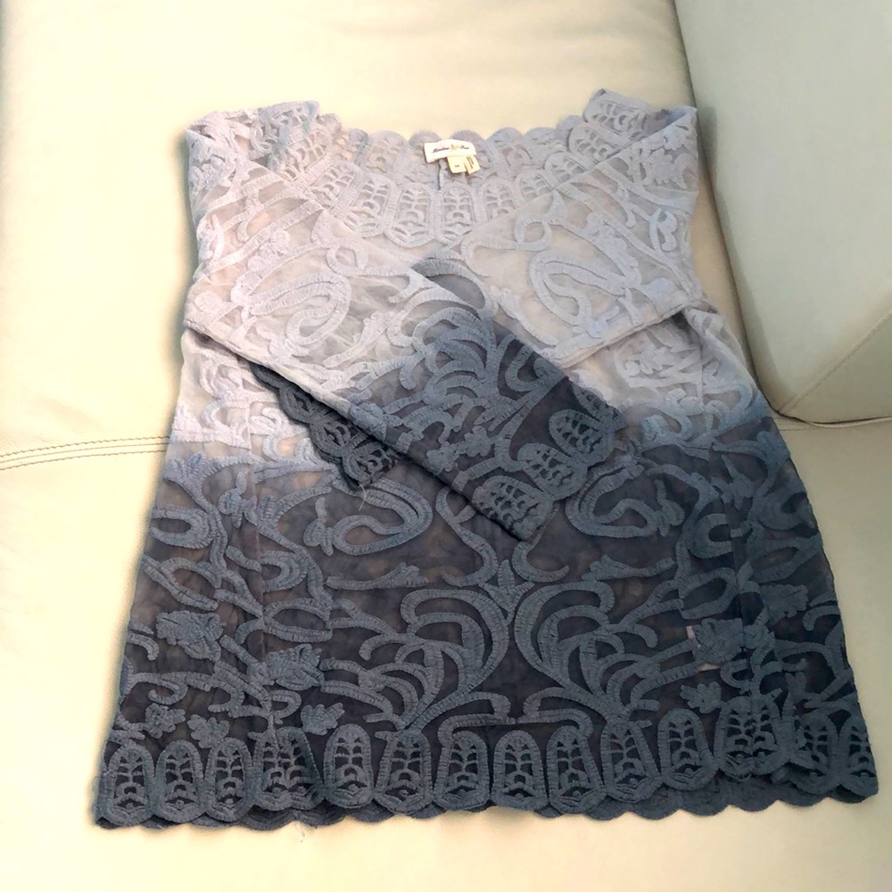 Meadow Rue grey ombré long sleeve top (XS)